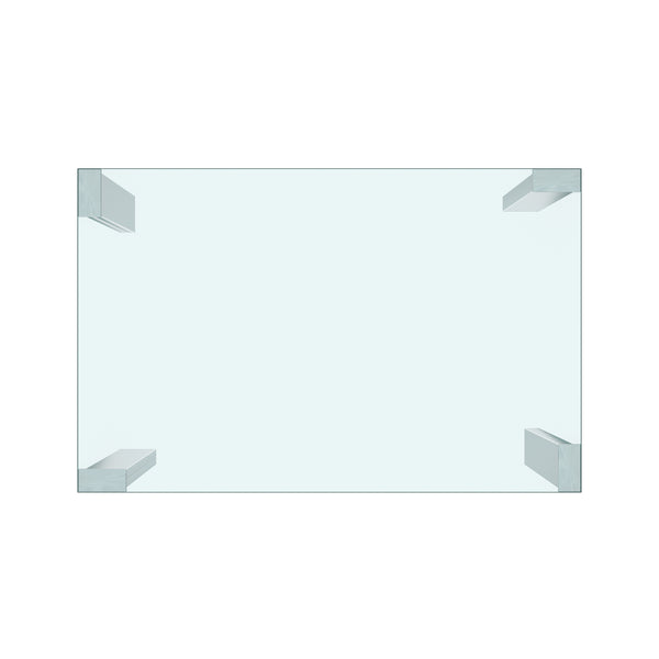 Worldwide Home Furnishings Frankfurt_Maxim Contemporary 5-piece Dining Set With Chrome Finish & Clear Glass Top For Modern Spaces Chrome Table,Grey Chair Mdf,Metal,Glass,Faux Leather 207-165/489gy