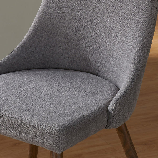 Worldwide Home Furnishings Rocca_Cora Stunning 5-piece Dining Set With Clear Glass Top And Stylish Geometric Design Elements Walnut Table,Grey Chair Metal,Glass,Fabric 207-264/182gy