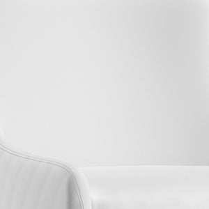 Worldwide Home Furnishings Emery Contemporary Marble-look Dining Set - A-line Black Metal Legs & Plush Mid-century Chairs White Faux Marble Table,White Chair Mdf,Metal,Faux Leather 207-294rnd_620wt