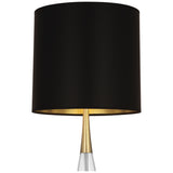 Robert Abbey Juno Table Lamp Modern Brass Finish w/ Clear Crystal Accent Pearl Dupioni Fabric