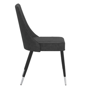 Worldwide Home Furnishings Franco Modern 5-piece Dining Set With Clear Glass Table & Vintage Faux Leather Chairs, Easy Assembly Black Table,Vintage Grey Chair Metal,Glass,Faux Leather 207-454bk/429gy