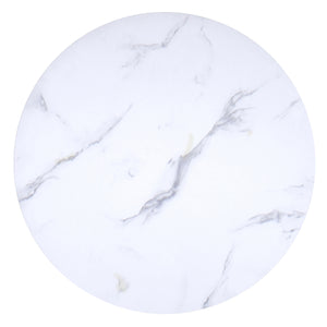 Worldwide Home Furnishings Zilo 7-piece Dining Set With Faux Marble Table & Stylish Mid-century Chairs For Elegant Dining White And Black Table,Charcoal Chair Mdf,Metal,Fabric 207-671lbk_090ch