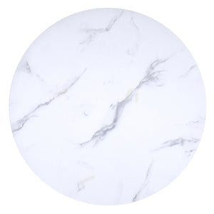 Worldwide Home Furnishings Zilo 3-piece Faux Marble Dining Set – Elegant Mid-century Table & Comfortable Wing Back Chairs White And Aged Gold Table,Beige Chair Mdf,Metal,Faux Leather 207-671sgd_085pubg