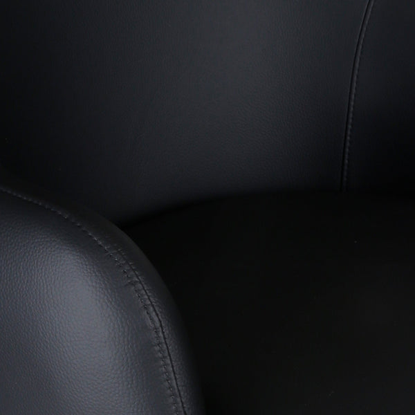 Worldwide Home Furnishings Tovas Elegant 5-piece Caprese Dining Set With Reeded Wood Base & Swivel Upholstered Chairs Black Table,Black Chair Eng. Wood,Oak Veneer,Faux Leather 207-782blk_269blk