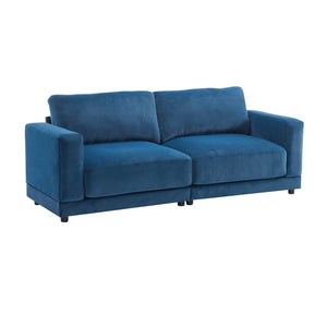 English Elm Package Three Seat Woven Fabric Sofa Scandinavian Minimalist White Living Room Blue N767P240702E