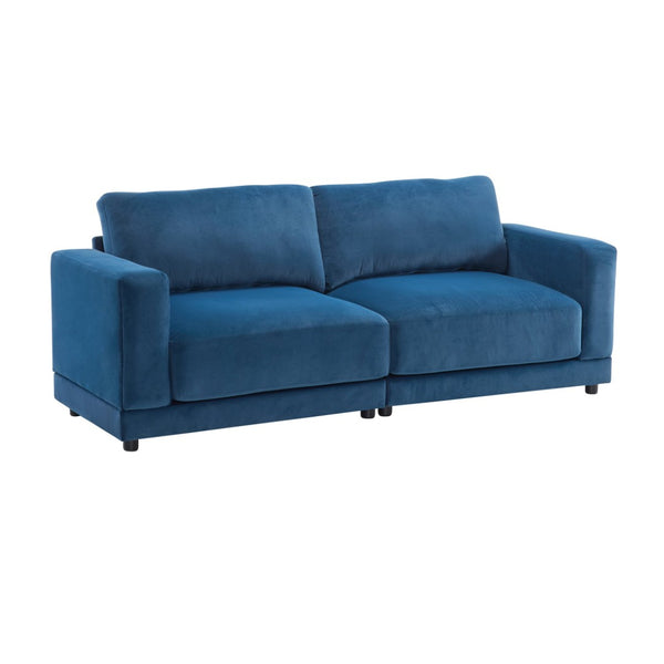 English Elm Package Three Seat Woven Fabric Sofa Scandinavian Minimalist White Living Room Blue N767P240702E