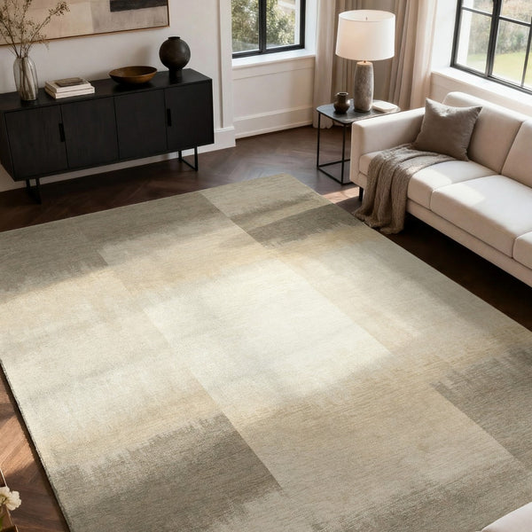 Louis de Poortere Meditation Sendai Tie-dye Inspired Gradient Area Rug for Modern Living Spaces Cottage Grey 6'7 x 9'2 119963