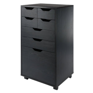 Winsome Wood Halifax Multi-storage Mobile Cabinet - Versatile Black Organizer With Wheels For Home & Office Use Black Composite Wood 20719-winsome-wood