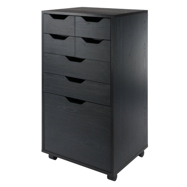 Winsome Wood Halifax Multi-storage Mobile Cabinet - Versatile Black Organizer With Wheels For Home & Office Use Black Composite Wood 20719-winsome-wood