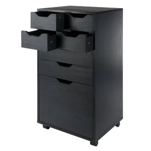 Winsome Wood Halifax Multi-storage Mobile Cabinet - Versatile Black Organizer With Wheels For Home & Office Use Black Composite Wood 20719-winsome-wood