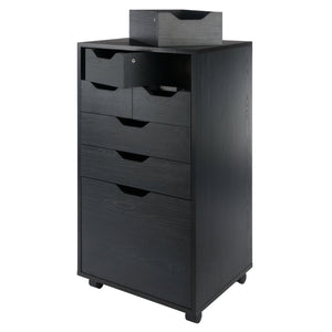 Winsome Wood Halifax Multi-storage Mobile Cabinet - Versatile Black Organizer With Wheels For Home & Office Use Black Composite Wood 20719-winsome-wood