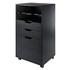 Winsome Wood Halifax Multi-storage Mobile Cabinet - Versatile Black Organizer With Wheels For Home & Office Use Black Composite Wood 20719-winsome-wood