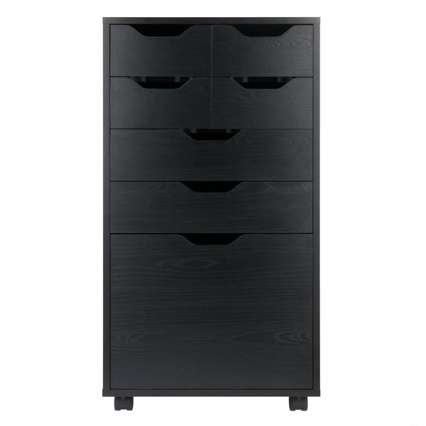 Winsome Wood Halifax Multi-storage Mobile Cabinet - Versatile Black Organizer With Wheels For Home & Office Use Black Composite Wood 20719-winsome-wood