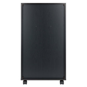 Winsome Wood Halifax Multi-storage Mobile Cabinet - Versatile Black Organizer With Wheels For Home & Office Use Black Composite Wood 20719-winsome-wood