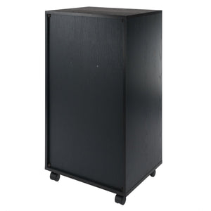 Winsome Wood Halifax Multi-storage Mobile Cabinet - Versatile Black Organizer With Wheels For Home & Office Use Black Composite Wood 20719-winsome-wood