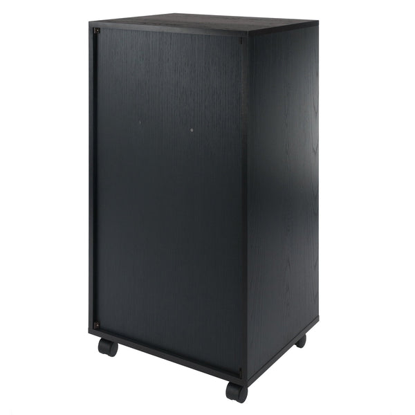 Winsome Wood Halifax Multi-storage Mobile Cabinet - Versatile Black Organizer With Wheels For Home & Office Use Black Composite Wood 20719-winsome-wood