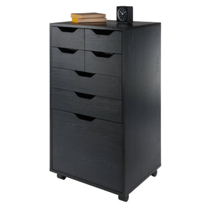 Winsome Wood Halifax Multi-storage Mobile Cabinet - Versatile Black Organizer With Wheels For Home & Office Use Black Composite Wood 20719-winsome-wood