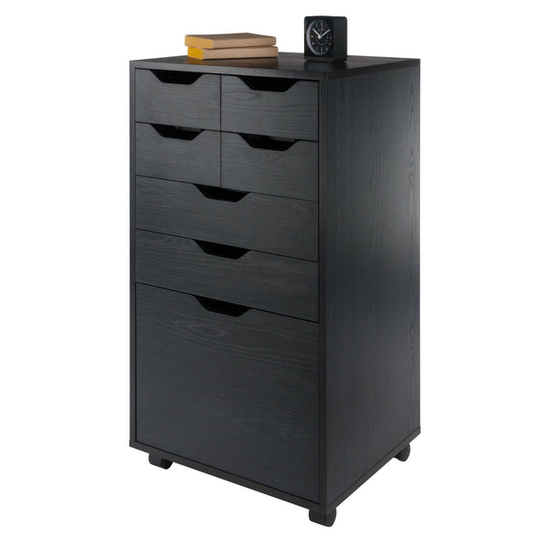 Winsome Wood Halifax Multi-storage Mobile Cabinet - Versatile Black Organizer With Wheels For Home & Office Use Black Composite Wood 20719-winsome-wood