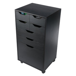 Winsome Wood Halifax Multi-storage Mobile Cabinet - Versatile Black Organizer With Wheels For Home & Office Use Black Composite Wood 20719-winsome-wood
