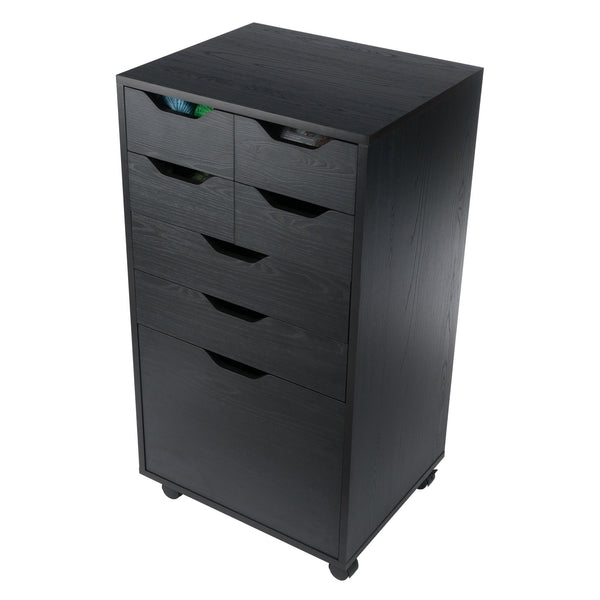 Winsome Wood Halifax Multi-storage Mobile Cabinet - Versatile Black Organizer With Wheels For Home & Office Use Black Composite Wood 20719-winsome-wood