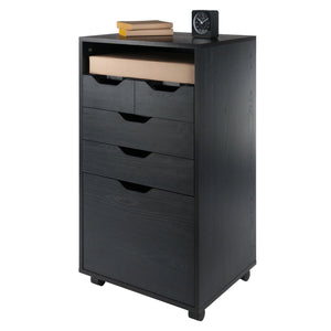Winsome Wood Halifax Multi-storage Mobile Cabinet - Versatile Black Organizer With Wheels For Home & Office Use Black Composite Wood 20719-winsome-wood