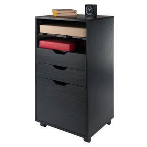 Winsome Wood Halifax Multi-storage Mobile Cabinet - Versatile Black Organizer With Wheels For Home & Office Use Black Composite Wood 20719-winsome-wood