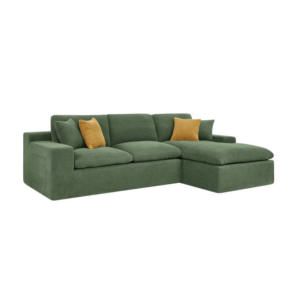 English Elm Coffee-bean Sculptural Sectional Sofa Curved Pod Cushions for Modern Living Rooms B2748S00128