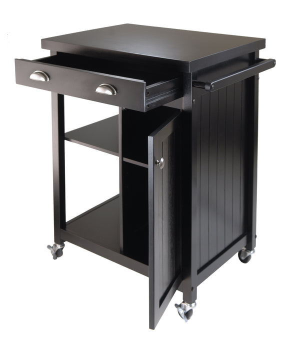 Winsome Wood Timber Kitchen Cart – Versatile Black Workstation With Adjustable Shelves, Storage & Mobility Options Black Solid ,Composite Wood 20727-winsome-wood