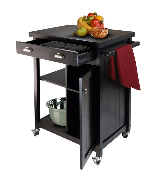 Winsome Wood Timber Kitchen Cart – Versatile Black Workstation With Adjustable Shelves, Storage & Mobility Options Black Solid ,Composite Wood 20727-winsome-wood