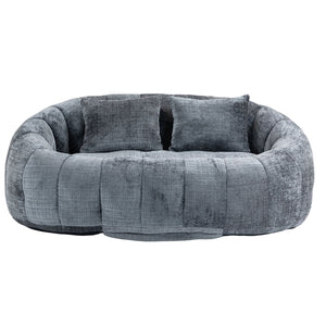 English Elm Bean Bean Bag Sofa High-Density Memory Foam Two-Seater Lounger High Back Chenille Cozy Support Gray W395P181439