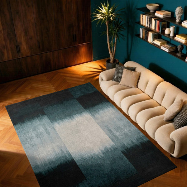 Louis de Poortere Meditation Sendai Tie-dye Inspired Gradient Area Rug for Modern Living Spaces Deep Water 4'7 x 6'7 119822