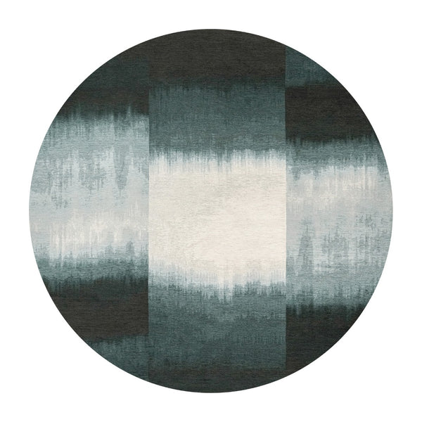 Louis de Poortere Meditation Sendai Tie-dye Inspired Gradient Area Rug for Modern Living Spaces Deep Water 4'7 x 4'7 119980