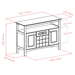 Winsome Wood Jasper Buffet Cabinet - Stylish Black Sideboard With Wine Storage, Display Shelves & Ample Space Black Composite Wood 20745-winsome-wood