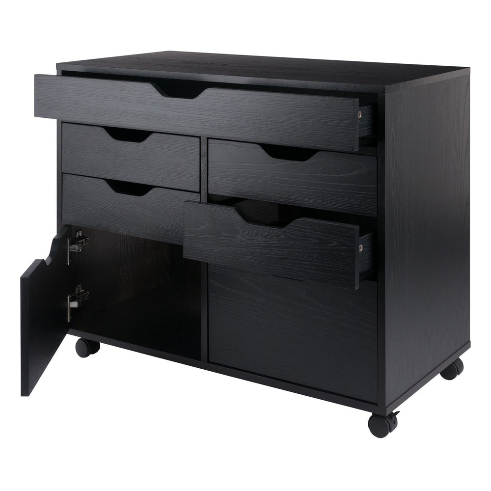 Winsome Wood Halifax 5-drawer Mobile Cabinet - Versatile Storage Solution For Craft, Office, And Home Needs! Black Composite Wood 20748-winsome-wood