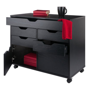 Winsome Wood Halifax 5-drawer Mobile Cabinet - Versatile Storage Solution For Craft, Office, And Home Needs! Black Composite Wood 20748-winsome-wood