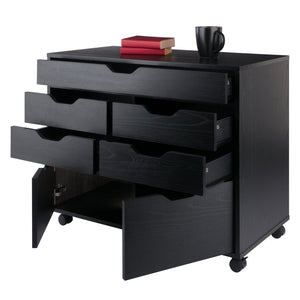 Winsome Wood Halifax 5-drawer Mobile Cabinet - Versatile Storage Solution For Craft, Office, And Home Needs! Black Composite Wood 20748-winsome-wood
