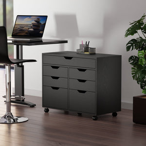 Winsome Wood Halifax 5-drawer Mobile Cabinet - Versatile Storage Solution For Craft, Office, And Home Needs! Black Composite Wood 20748-winsome-wood