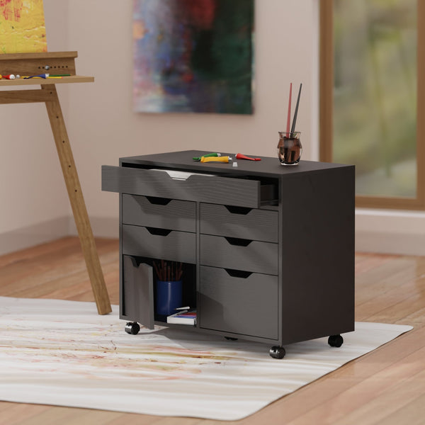 Winsome Wood Halifax 5-drawer Mobile Cabinet - Versatile Storage Solution For Craft, Office, And Home Needs! Black Composite Wood 20748-winsome-wood