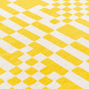 Louis de Poortere Craft Collection Chess Deconstructed Checkerboard Area Rug for Modern Living Spaces Cupcake 2'7 x 4'11 119808