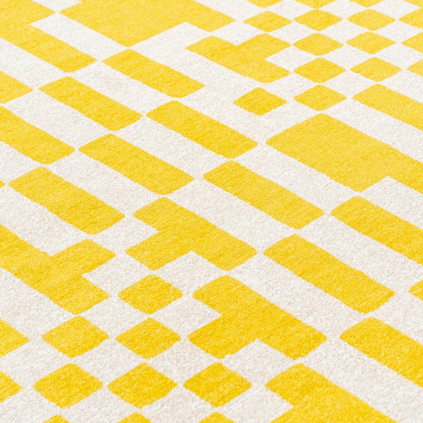Louis de Poortere Craft Collection Chess Deconstructed Checkerboard Area Rug for Modern Living Spaces Cupcake 2'7 x 4'11 119808