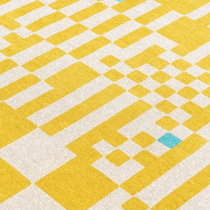 Louis de Poortere Craft Collection Chess Deconstructed Checkerboard Area Rug for Modern Living Spaces Cupcake 2'7 x 4'11 119808