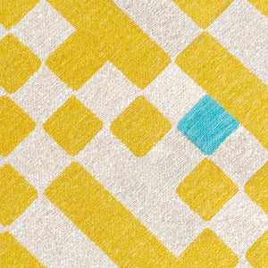 Louis de Poortere Craft Collection Chess Deconstructed Checkerboard Area Rug for Modern Living Spaces Cupcake 2'7 x 4'11 119808