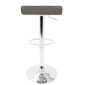 English Elm Contemporary Swivel Barstools with Chrome Base and Grey Pu Upholstery Set of 2 B202P222267