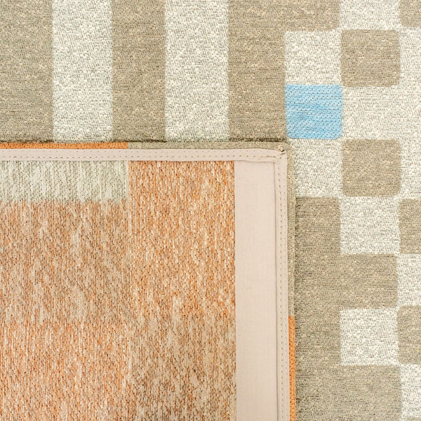 Louis de Poortere Craft Collection Chess Deconstructed Checkerboard Area Rug for Modern Living Spaces Greyhound 5'7 x 7'10 119803
