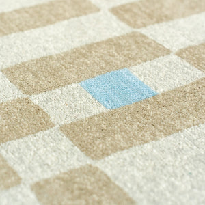 Louis de Poortere Craft Collection Chess Deconstructed Checkerboard Area Rug for Modern Living Spaces Greyhound 5'7 x 7'10 119803