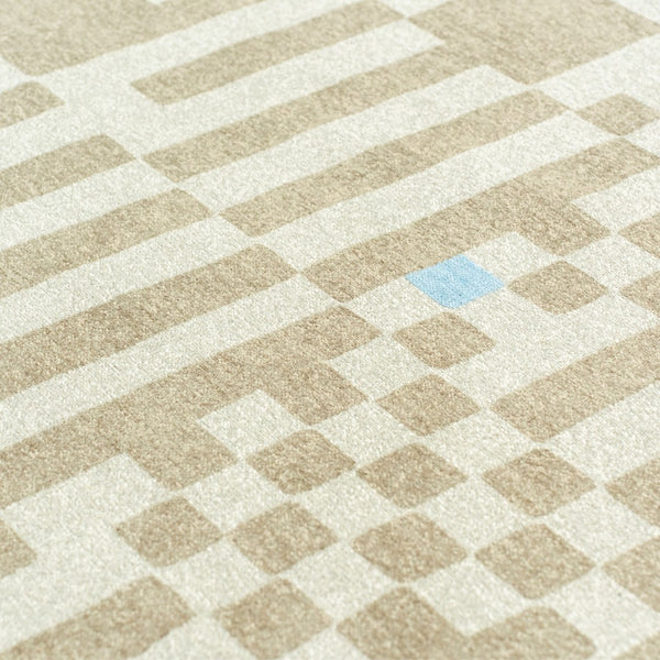 Louis de Poortere Craft Collection Chess Deconstructed Checkerboard Area Rug for Modern Living Spaces Greyhound 5'7 x 7'10 119803