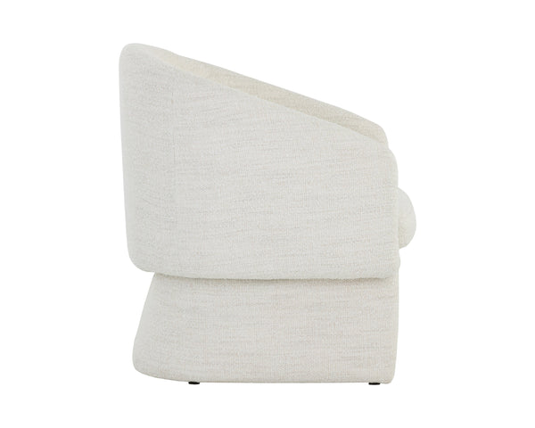 Sunpan Lauryn Lounge Chair - Contemporary Barrelback Design for Modern Living Spaces and Stylish Comfort Merino Pearl