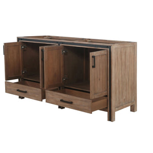 English Elm Rustic Barnwood Double Bath Vanity - 60" W, Charming Storage Solution With Soft-Close Drawers B2731P260714-GIGA