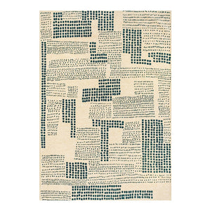 Louis de Poortere Craft Collection Zen Geometric Area Rug for Living Room Bedroom Minimalist Accent Scots Pine 2'7 x 4'11 120032