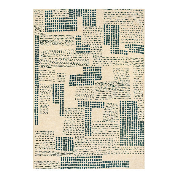 Louis de Poortere Craft Collection Zen Geometric Area Rug for Living Room Bedroom Minimalist Accent Scots Pine 2'7 x 4'11 120032